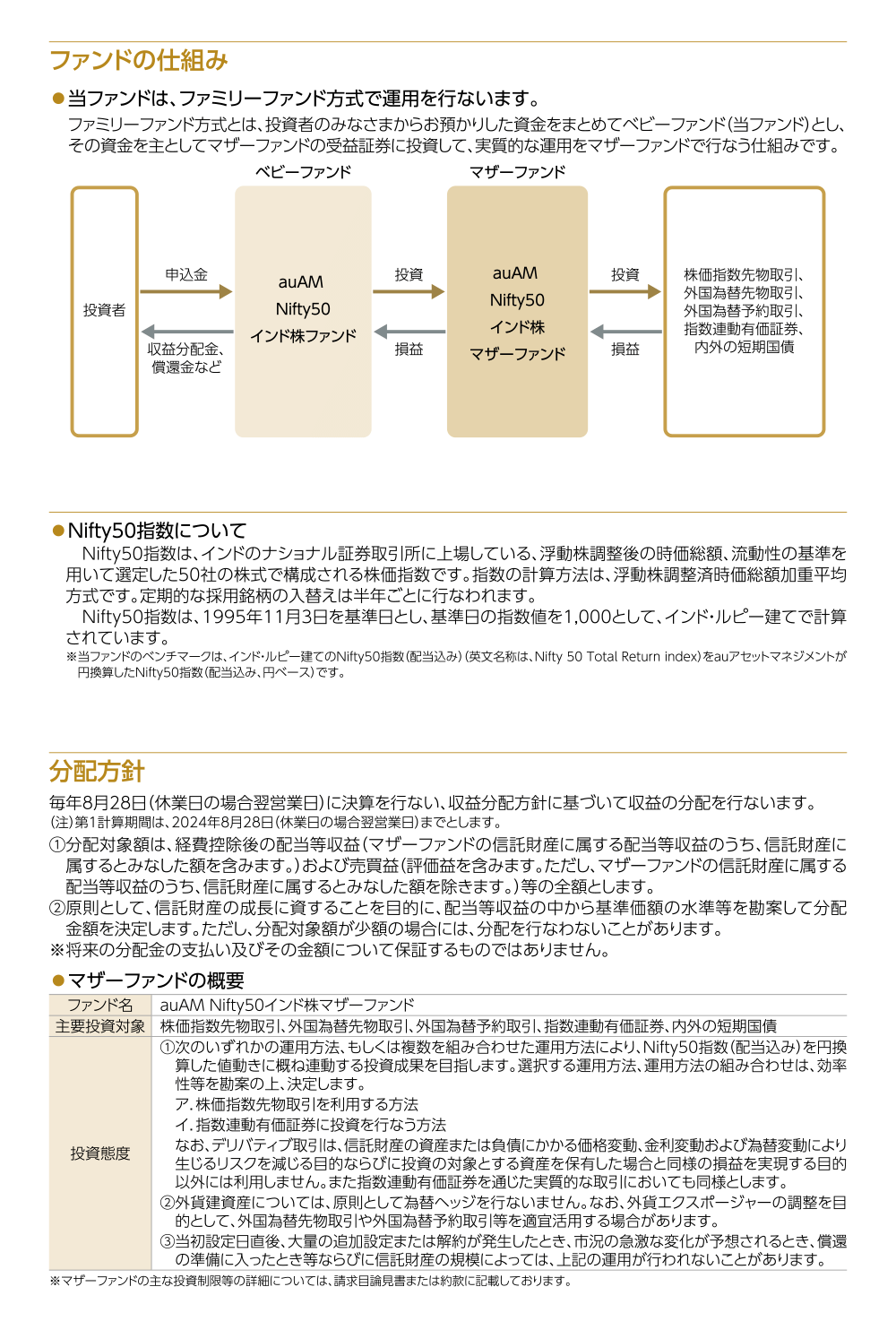 auAM Nifty50インド株ファンドのファンドの特色2