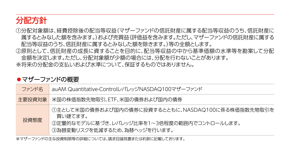 Quantitative-Control レバレッジNASDAQ100のファンドの特色3